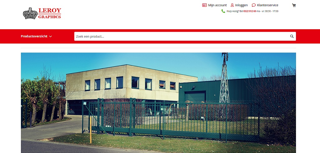 Zeefdruk Leroy bvba website screenshot